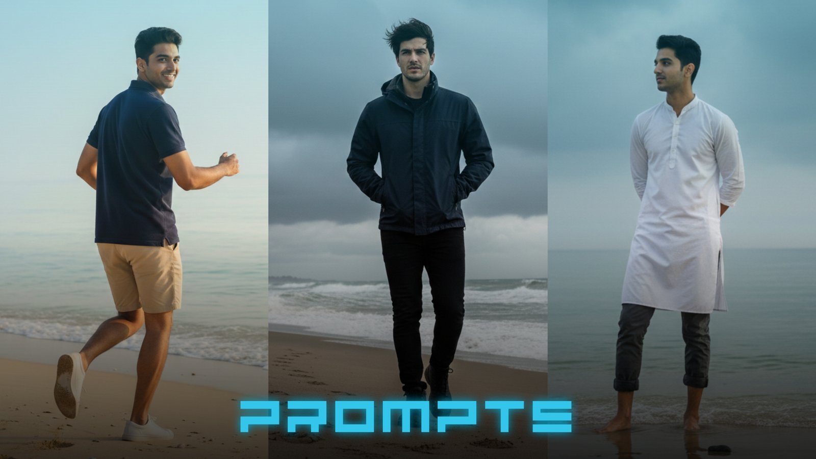 10 Gemini Prompts for Boys to Create Beach Walking Photos