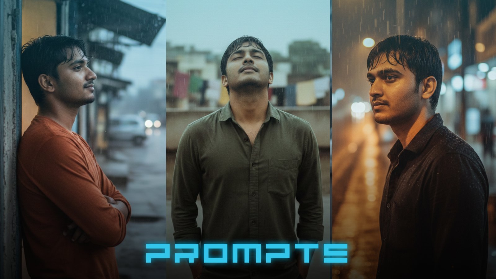10 Cinematic Gemini Prompts for Boys Moody Rain Portraits
