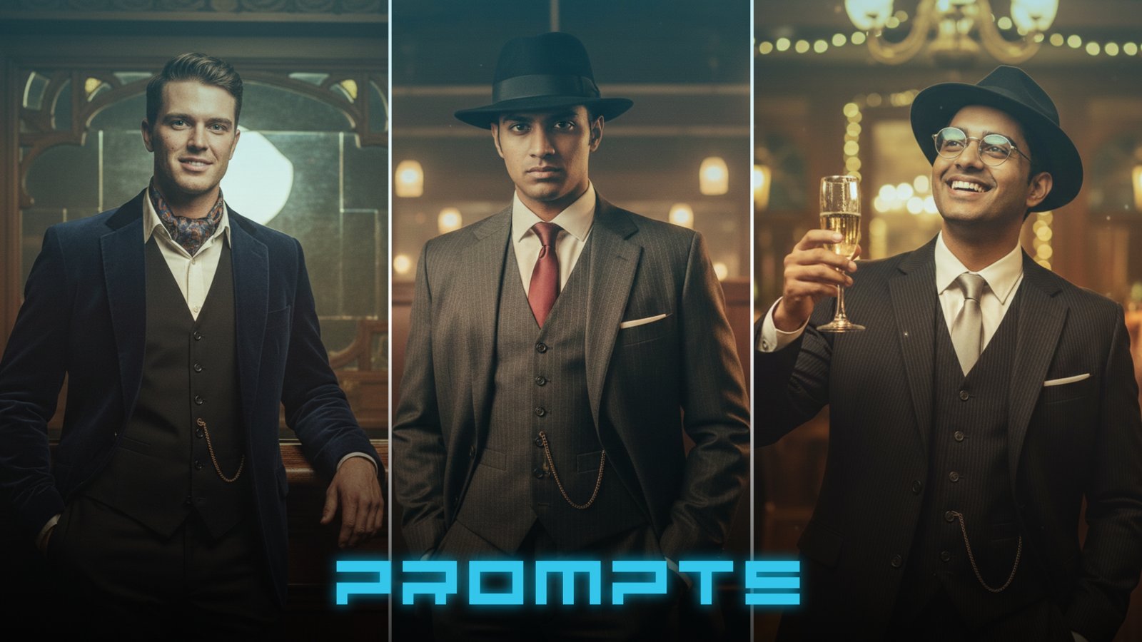 10 1920s Vintage Gangster Look Gemini AI Prompts for Men