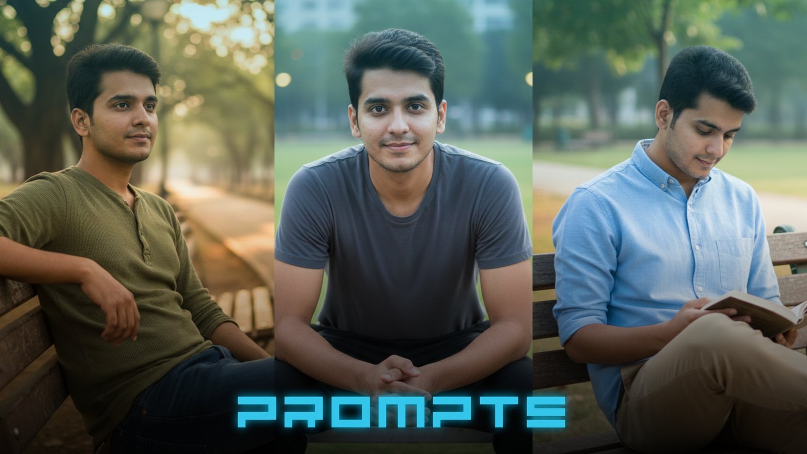 10 Sitting on Park Bench Gemini AI Prompts For Boys